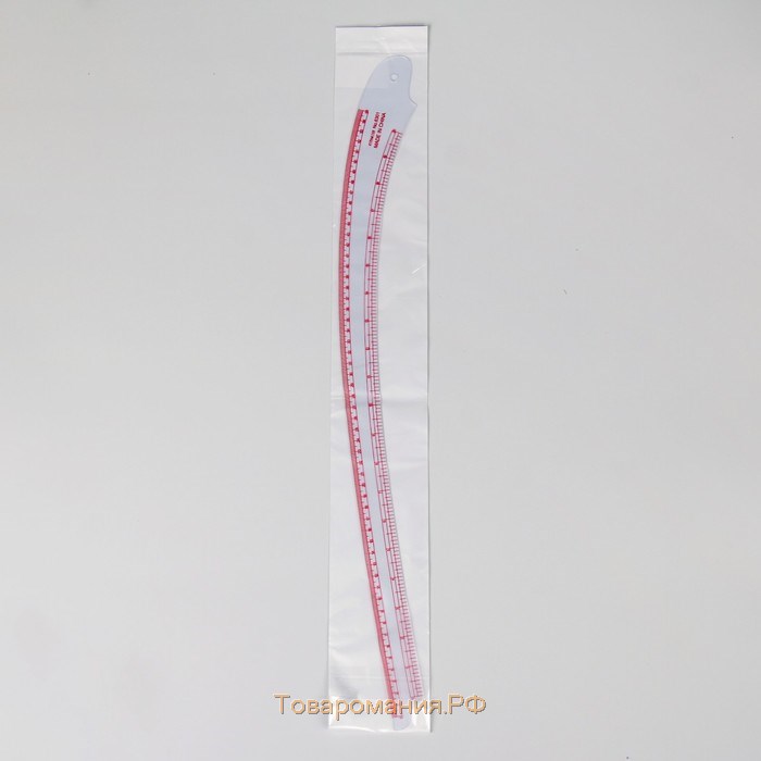 Лекало портновское метрическое «Сабля», 60 × 7 см, толщина 0,5 мм, цвет прозрачный