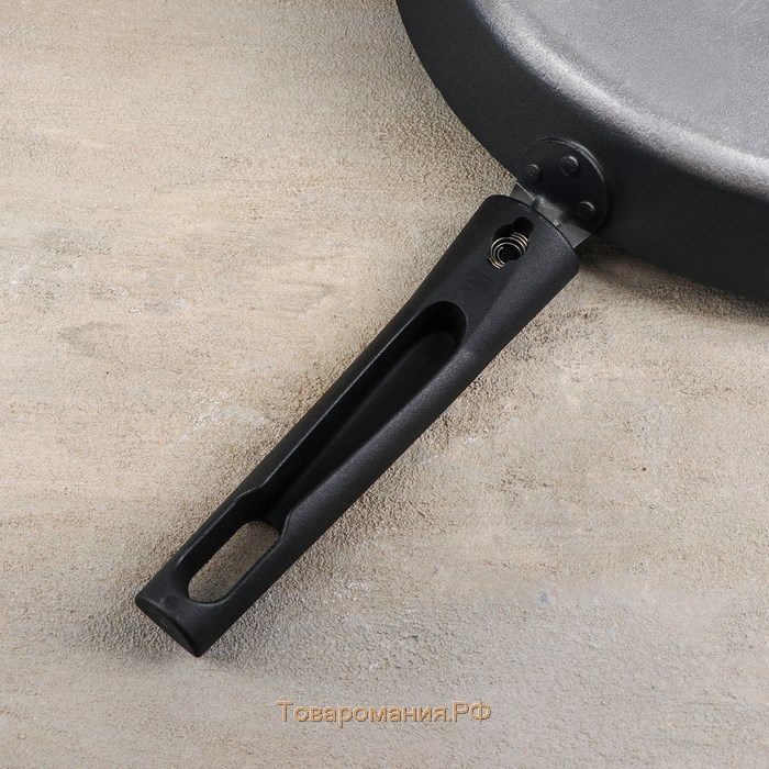 Сковорода «Дарья», d=30 см, съёмная ручка, антипригарное покрытие, цвет чёрный