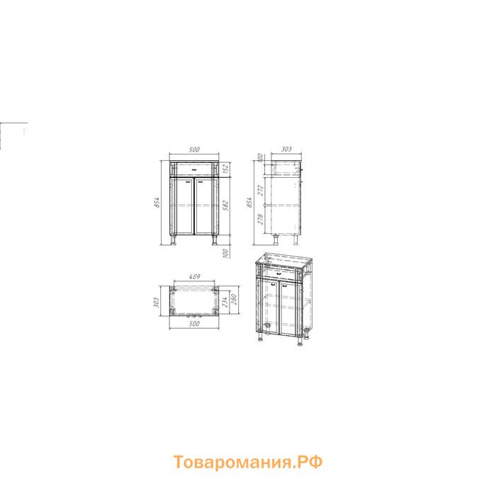 Комод для ванной комнаты "Тура 5001", 50 х 30,3 х 85,4 см