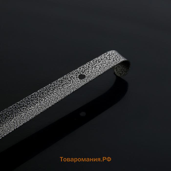 Ложка для обуви , с крючком, металлическая, 52×4 см, чёрная