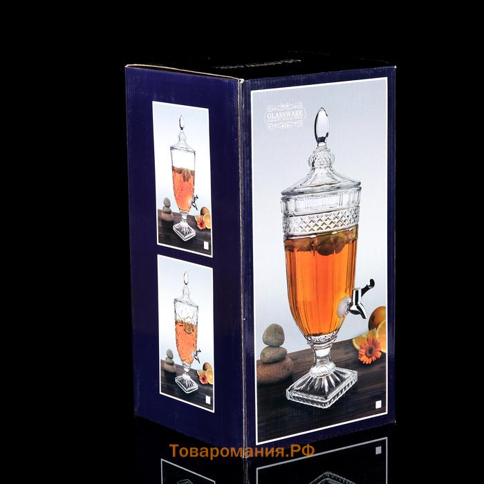 Диспенсер для напитков стеклянный Magistro «Восход», 3 л, 25×19×50 см