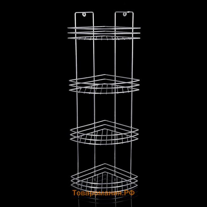 Полка угловая 4-х ярусная, 27×21×69 см, хром