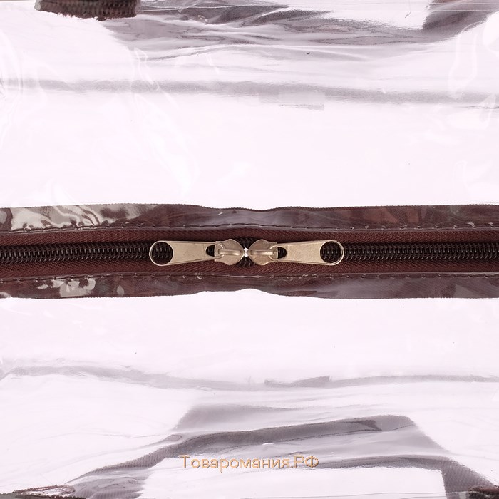 Сумка в роддом, размер 40х50х25 см., карман сбоку, цвет прозрачный/коричневый, M&B