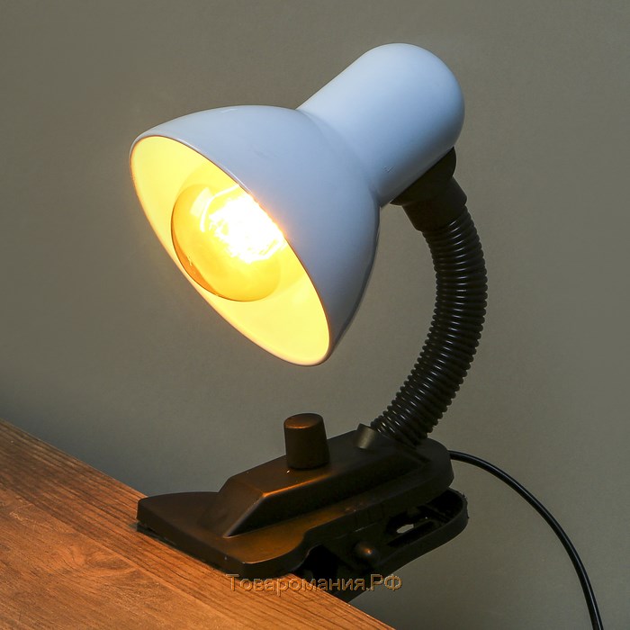 Лампа настольная Е27, светорегулятор, на зажиме (220В) белая 26х13х11 RISALUX