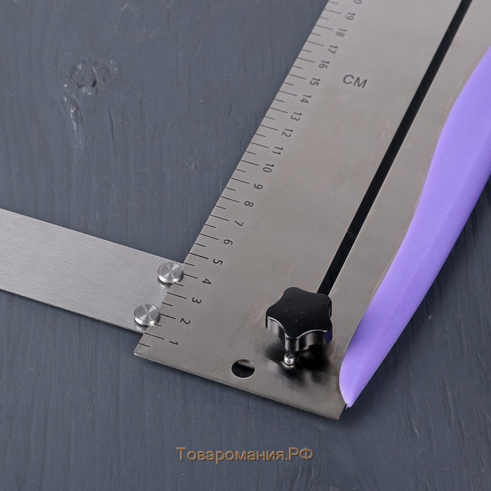 Шпатель кондитерский с размерной линейкой, 2 части, 31×23×3 см, цвет фиолетовый