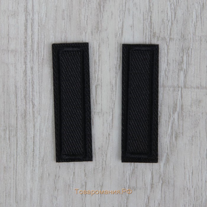 Заплатка для одежды «Прямоугольник», 4,2 × 1 см, термоклеевая, цвет чёрный