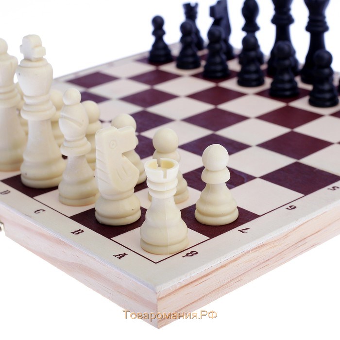 Шахматы деревянные настольные 30 х 30 см, король h-7.8 см, пешка h-3.5 см