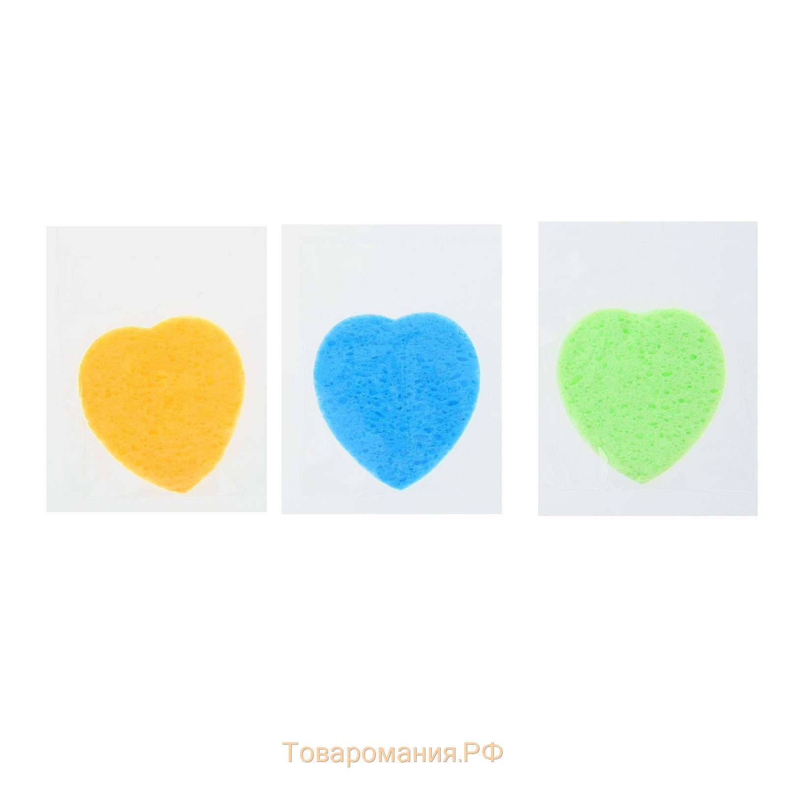 Спонж для умывания «Сердце», 8,5 × 7,5 см, цвет МИКС