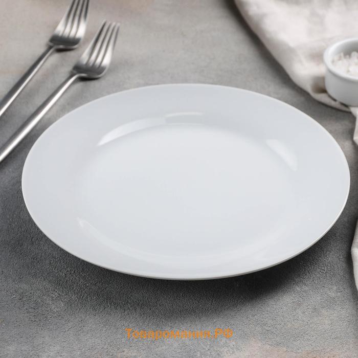 Тарелка керамическая обеденная «Моника», d=22,5 см, цвет белый