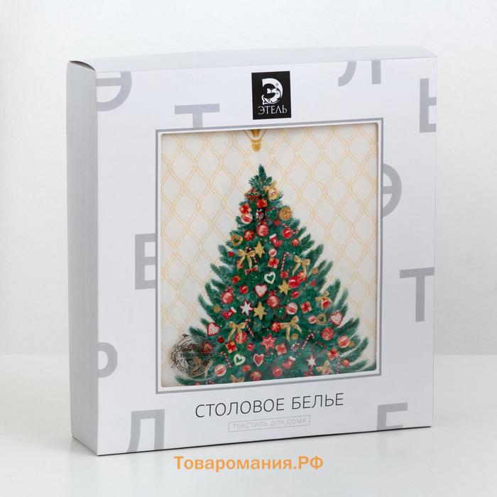 Новый год. Скатерть новогодняя  "Golden Christmas" Скатерть новогодняя 150*180 +/-3см с ГМВО, 100%хл, 190г/м2