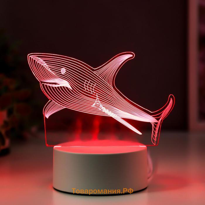 Светильник "Акула" LED RGB от сети 9,5х15х14 см RISALUX