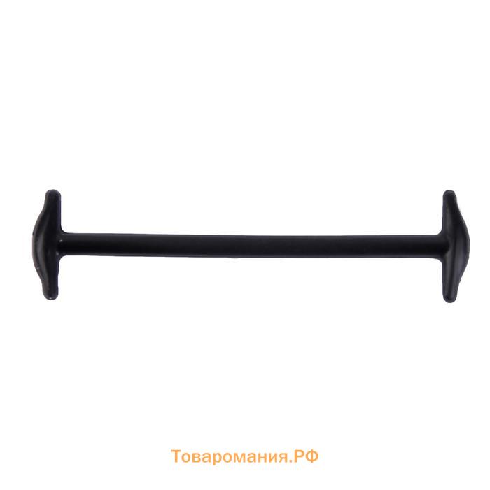 Набор шнурков для обуви, 6 шт., силиконовые, круглые, d=3 мм, 6.5 см, чёрный