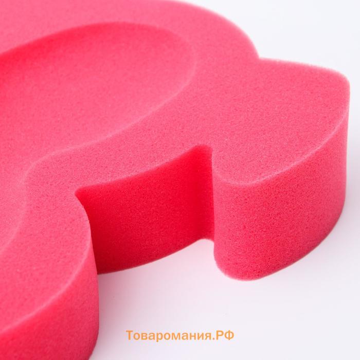 Подкладка для купания макси «Мишка», цвет красный/розовый, 55х30х6см