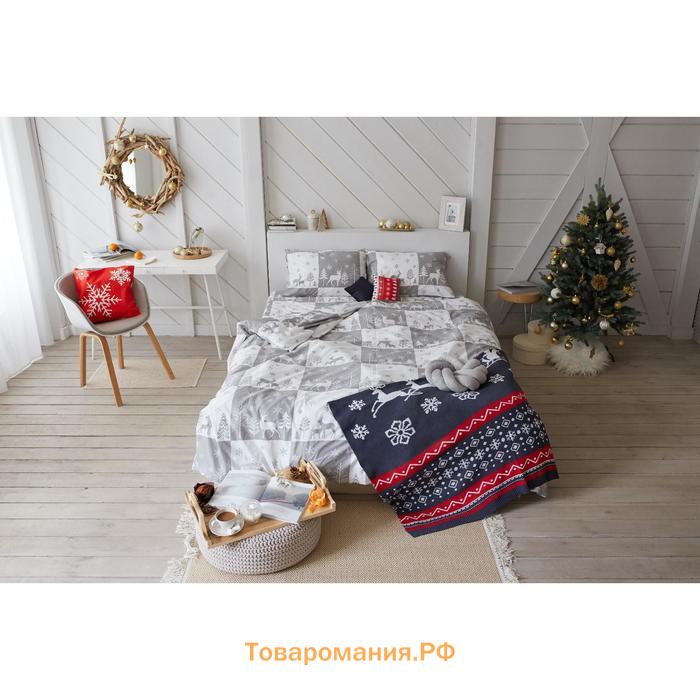 Постельное белье новогоднее LoveLife 1,5сп " New year forest" 143*215см,150*225см,50*70см-2штуки