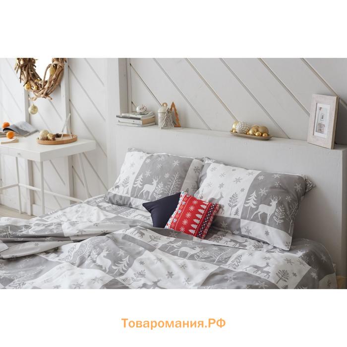 Постельное белье новогоднее LoveLife 1,5сп " New year forest" 143*215см,150*225см,50*70см-2штуки