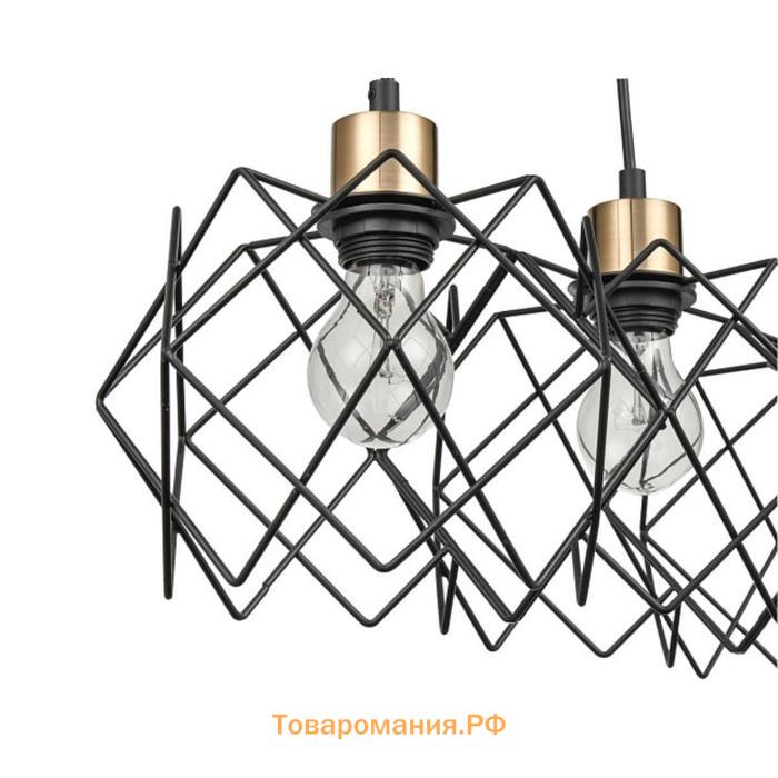 Светильник Scheletro, 3x60Вт E27, цвет чёрный, золото