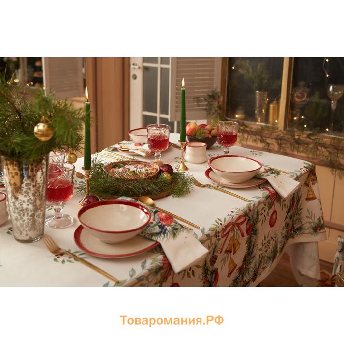 Новый год. Скатерть  "Сhristmas bells" скатерть 150х220 +/-3см с ГМВО, 100%хл, саржа 190гр/м2