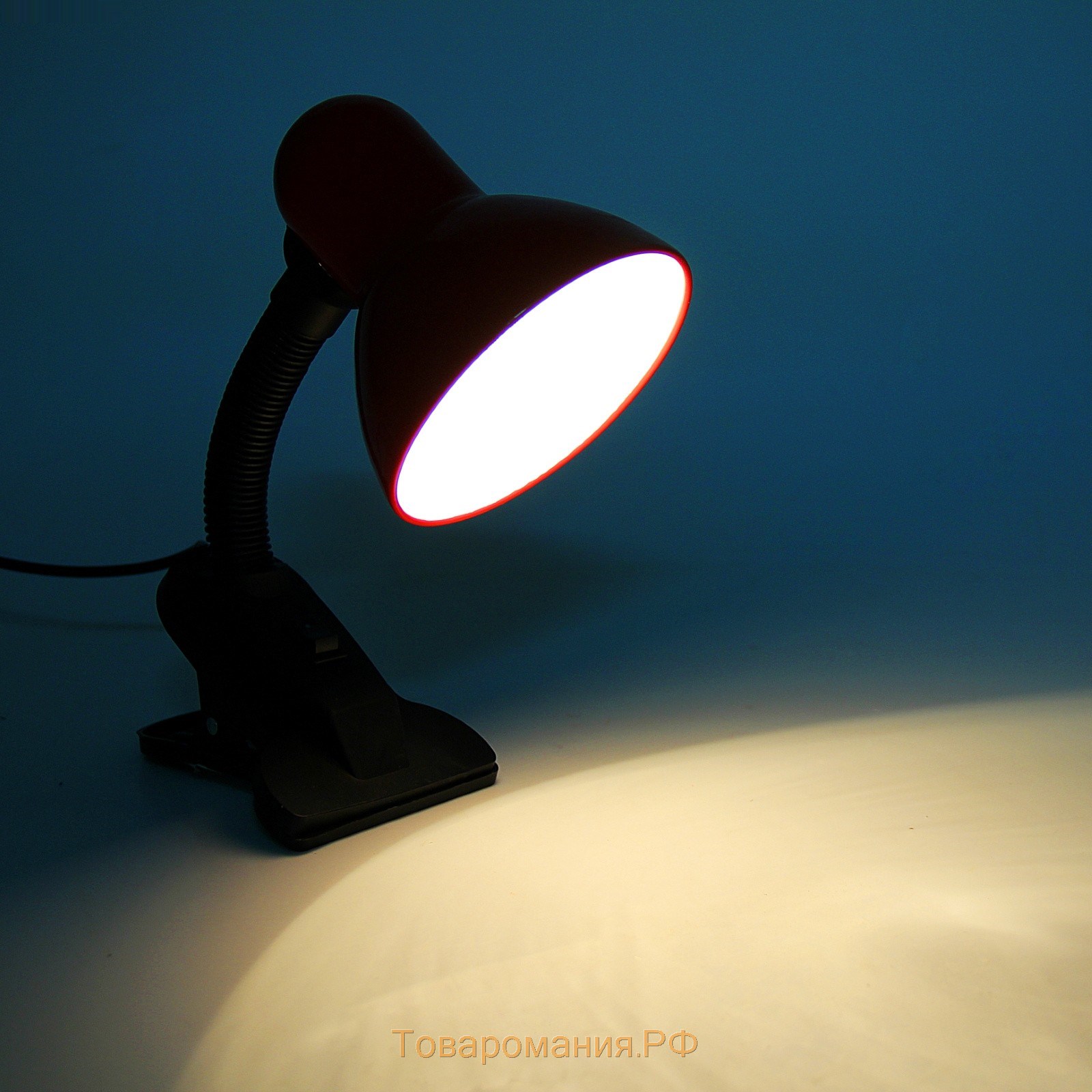 Лампа настольная Е27, с выкл. на зажиме (220В) красная (108В) RISALUX