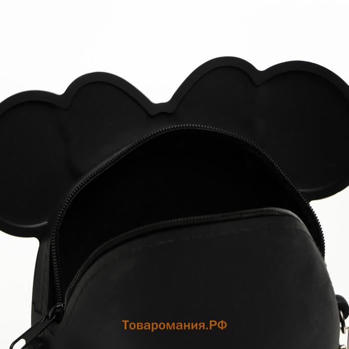 Сумка детская для девочки через плечо, 12×9×2 см, на молнии, черный, Минни Маус