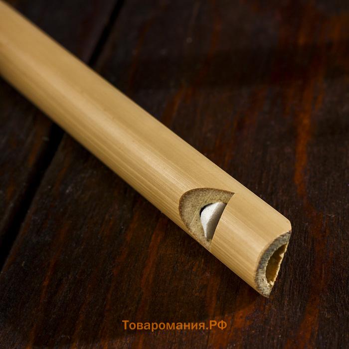Музыкальный инструмент Свисток из бамбука 17х1,5х1,5 см