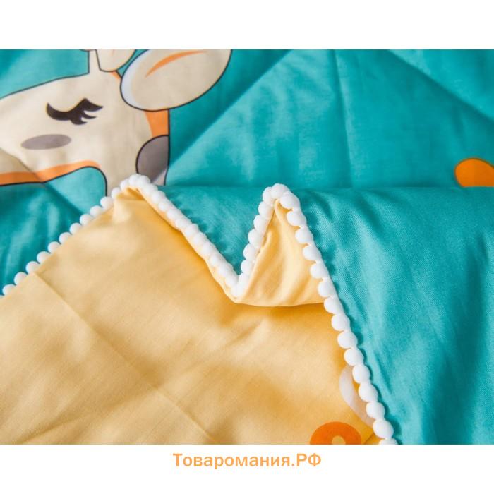 Постельное бельё с одеялом 1.5 сп Sofi De Marko «Giraffe», размер 160х230 см, 160х220 см, 50х70 см, цвет синий