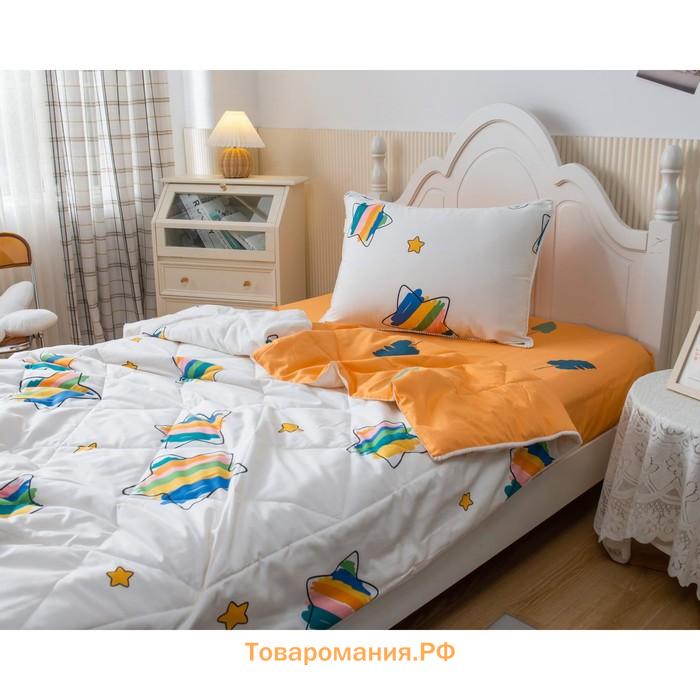 Постельное бельё с одеялом 1.5 сп Sofi De Marko «Листья», размер 160х230 см, 160х220 см, 50х70 см, цвет жёлтый
