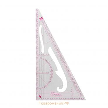 Лекало портновское метрическое «Треугольник», 20,5 × 11 см, толщина 0,5 мм, цвет прозрачный