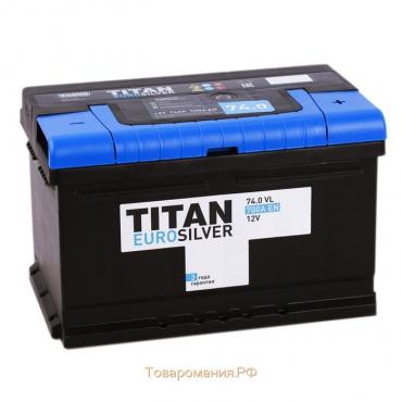 Аккумуляторная батарея Titan Euro Silver 74 Ач, обратная полярность, низкий