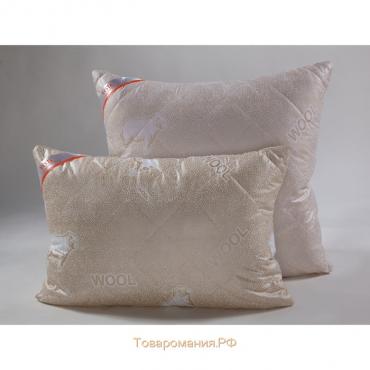 Подушка стёганная 70х70 см, шерсть мериноса, ткань глосс-сатин, п/э 100%