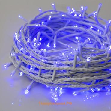 Гирлянда «Нить» 20 м, IP20, белая нить, 200 LED, свечение синее, 8 режимов, 220 В