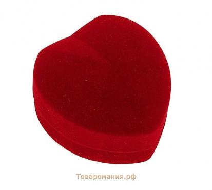 Футляр бархатный под кольцо «Сердце» 6×6,5×4, цвет бордовый, вставка черная