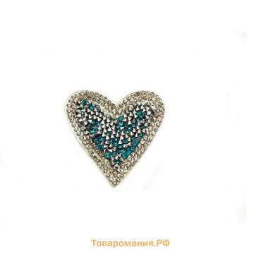 Термоаппликация «Сердце голубое», размер 5x4,5 см