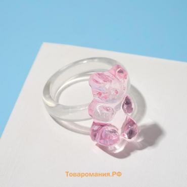 Кольцо «Мармеладный мишка», цвет розовый, размер 17