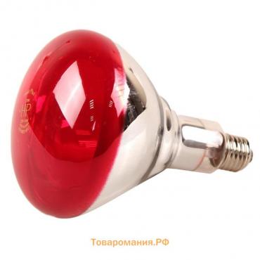 Лампа инфракрасная, 175 Вт, Е27, R125, закалённое стекло, красная, JK Lighting