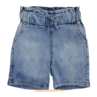 Джинсовые шорты для девочек, рост 110 см, цвет голубой