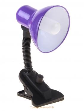 Лампа настольная Е27, светорегулятор, на зажиме (220В) фиолетовая (108А) RISALUX