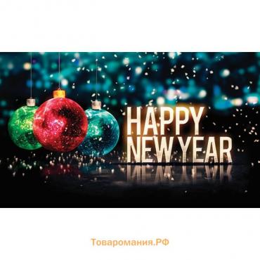 Фотобаннер, 250 × 150 см, с фотопечатью «Новогодние шары»