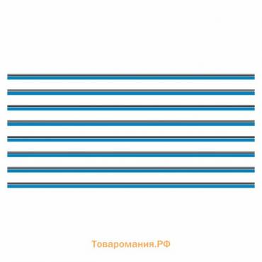 Наклейка-молдинг средний "Без надписи вид №1", синий, 100 х 2,8 х 0,1 см, комплект 8 шт