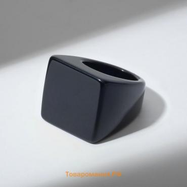 Кольцо пластик "Квадрат", цвет чёрный, 17 размер